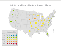 United StatesFarm Size map